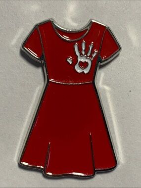 Red Dress pin with butterfly clutch